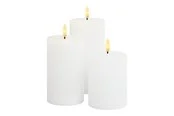 SIRIUS Sille LED rechargeable block candles white 3 pcs.