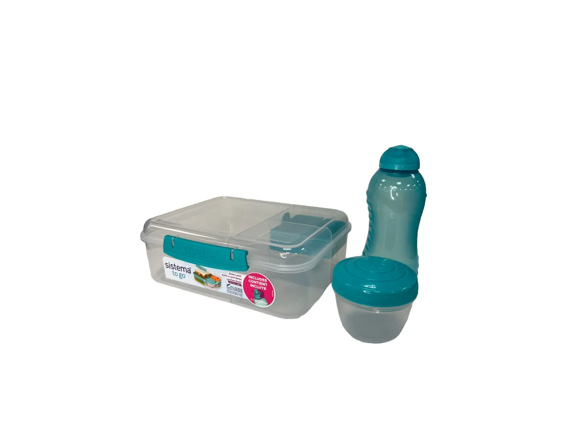 Sistema 1.65L Bento Lunch with 330ml Bottle