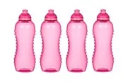 Sistema 460ml Squeeze Bottle Pink 4 Pack