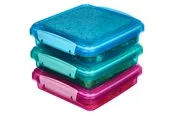 Sistema Pack 450ml Sandwich Box3 Pack Lunch Coloured
