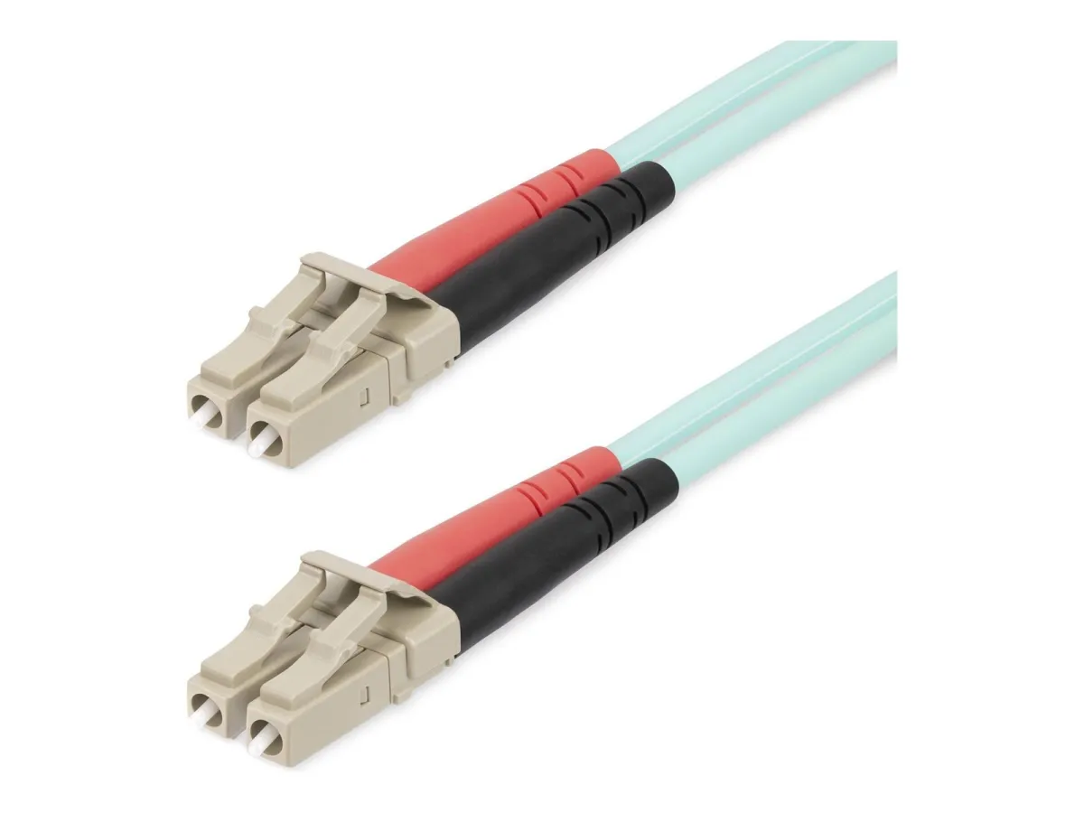 StarTech.com 20m (65ft) LC/UPC to LC/UPC OM4 Multimode Fiber Optic Cable - patch cable - 20 m - aqua - Blau - 20 meter