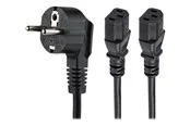 StarTech.com C13 Power Cord - Schuko to 2x C13 - Y Splitter Power Cable - power cable - 2 m