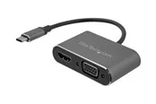 StarTech.com USB C to VGA and HDMI Adapter - Aluminum - USB-C Multiport - external video adapter - IT6222 - space grey