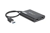 StarTech.com USB to Dual DisplayPort Adapter - 4K 60Hz - USB 3.0 (5Gbps) - external video adapter - DisplayLink DL-6950 - black