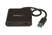 StarTech.com USB to Dual HDMI Adapter - USB to HDMI Adapter - 4K - external video adapter - MCT Trigger II - 64 MB - black