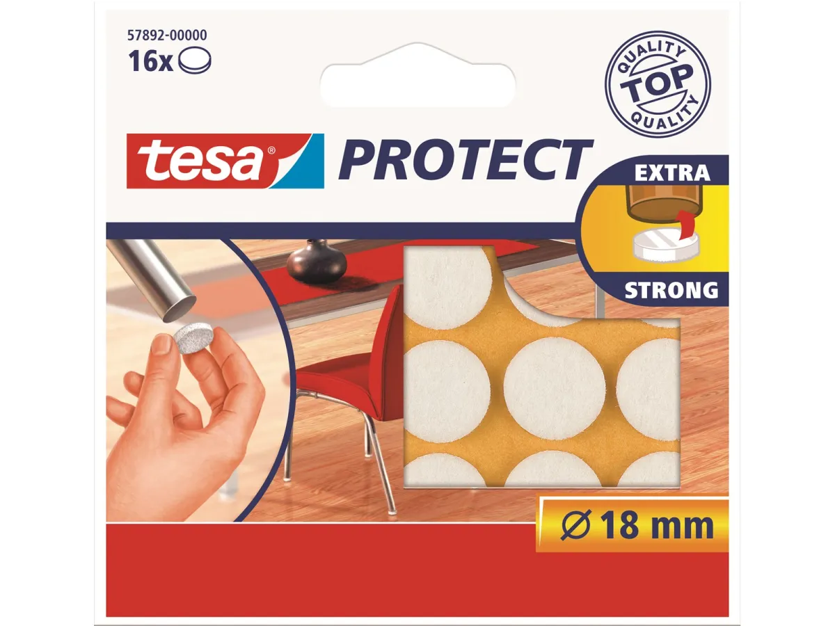 tesa Protect Anti-scratch felts Ø 18mm White