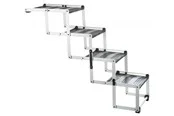 Trixie 4-step folding steps aluminium/plastic/TPR width: 37 cm/height: up to 70 cm/depth: up to 160