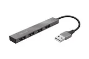 Trust Halyx Aluminium 4-Port Mini USB Hub USB-Hubs - 4 - Schwarz