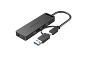 Vention 2-in-1 Interface USB 3.0 Hub with 4 Ports USB-C and USB 3.0 USB-Hubs - USB 3.0 - 4 - Schwarz