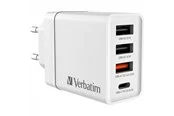 Verbatim power adapter - 24 pin USB-C 3 x USB Type A - 30 Watt