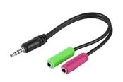 Vivanco 1×4 pin plug – 2x 3.5mm 3pin socket 0.1m