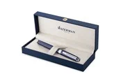 Waterman Exception Fountain Pen Blue Lacquer with Palladium trim 18K Gold Fine Nib Blue Ink Gift Box