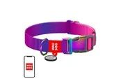 Waudog gradient nylon dog collar with QR code purple size XL