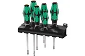 Wera 334/6 Rack Schraubendrehersatz Kraftform Plus Lasertip + Rack, 6-teilig