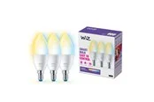 WiZ C37 E14 Smart Candle Bulb 3-pack - Dimmable warm-to-cold White LED