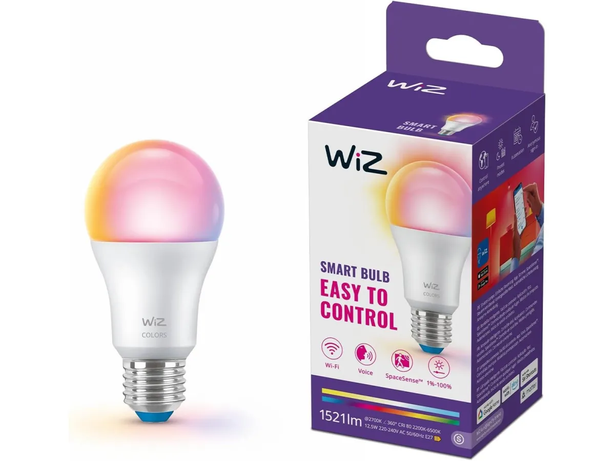 WiZ Smart LED A60 – Vollfarbe & dimmbares Weiß, E27