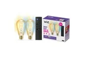 WiZ ST64 E27 Amber Smart Filament Bulb 2-Pack with Remote - Dimmable warm-to-cold White LED