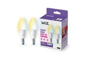 WiZ Tunable C37 E14 Smart Candle Bulb 2-pack - Dimmable warm-to-cold White LED
