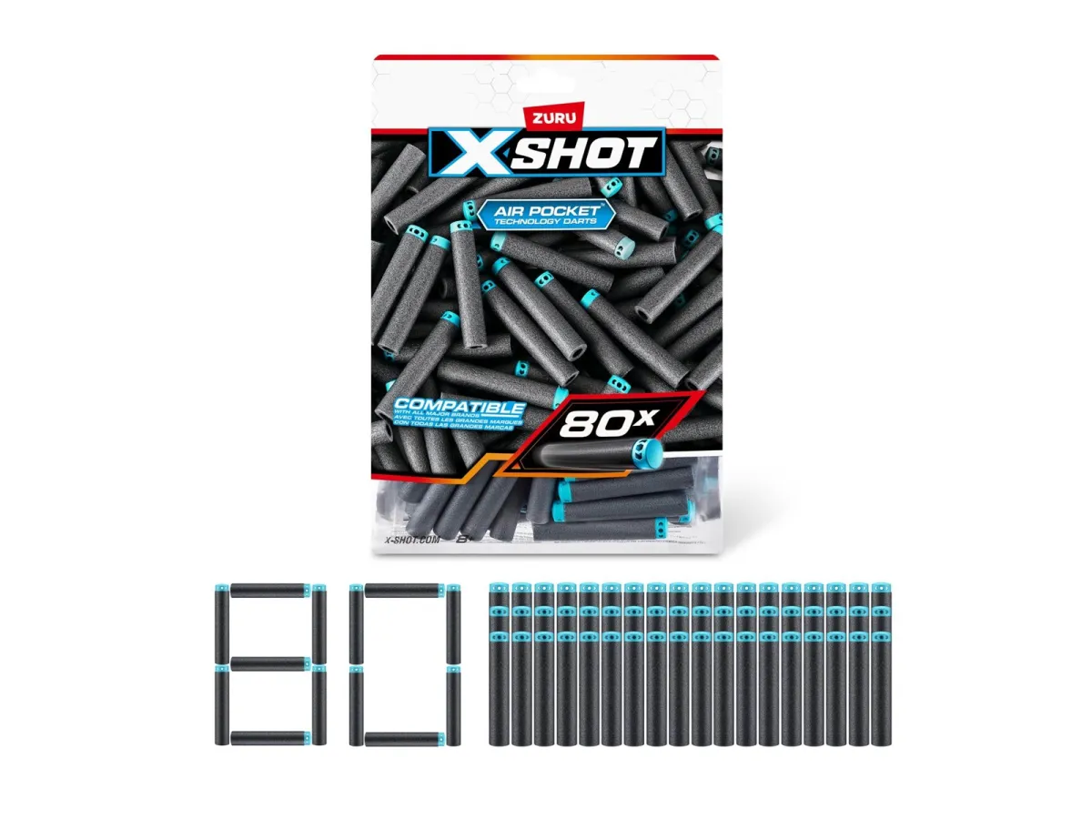 X-shot Excel Darts Refill Pack (80 Darts) ZURU