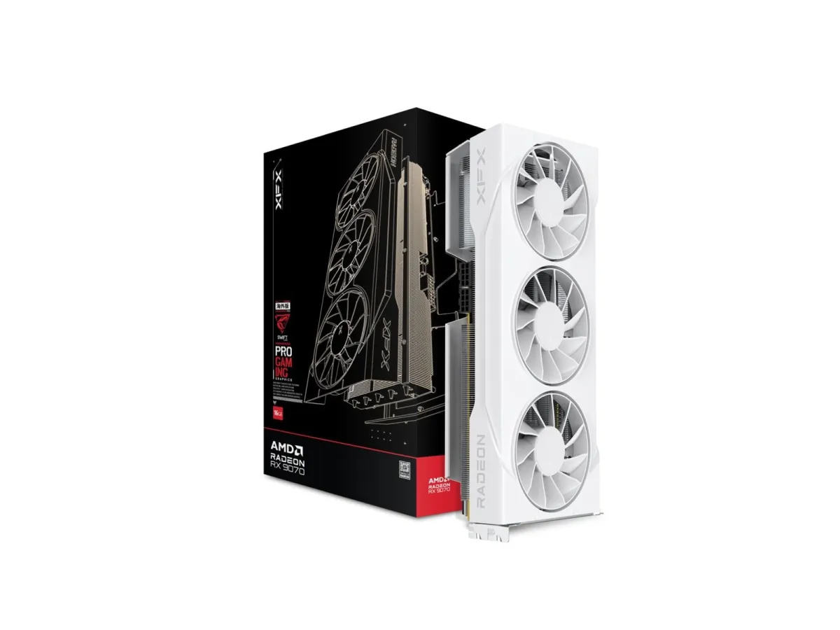 XFX Radeon RX 9070 Swift Triple 90mm Fan White - 16GB GDDR6 RAM - Grafikkarte