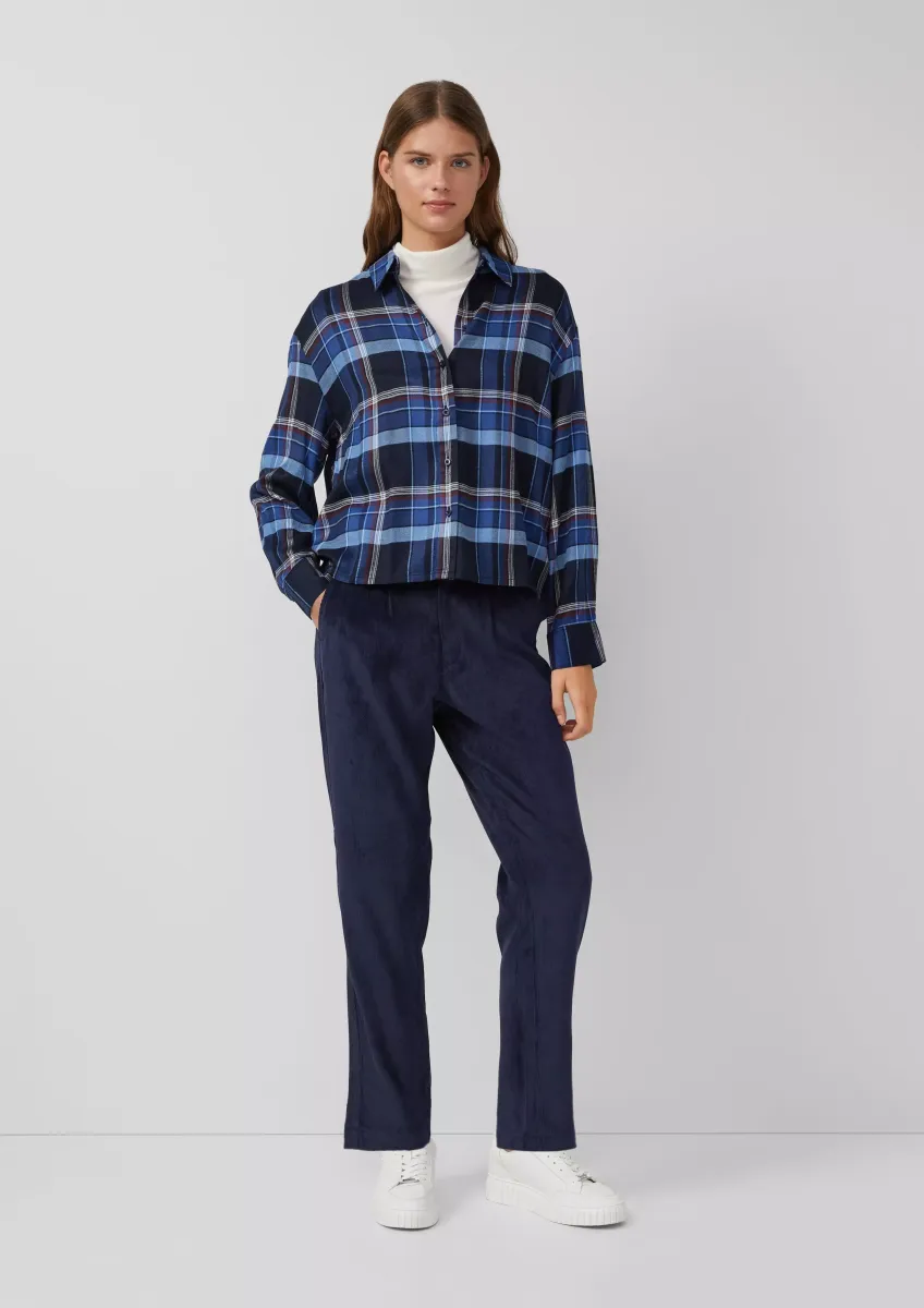 Ankle-Cordhose mit Elastikbund und Kordelzug