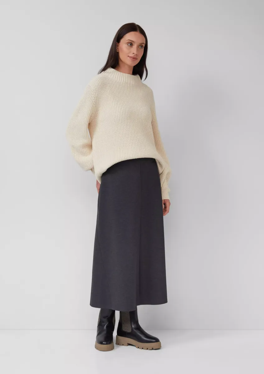 Ausgestellter Midi-Rock aus Interlockjersey