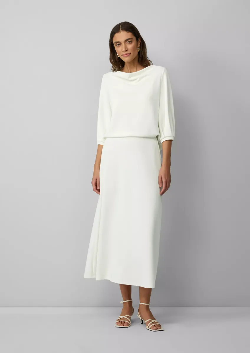 Ausgestellter Midirock aus Interlockjersey mit Elastikbund