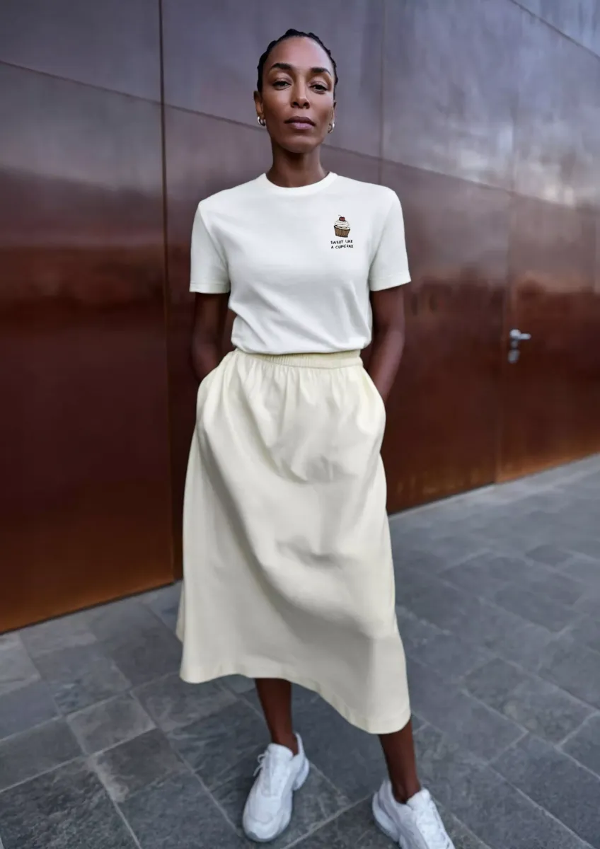 Ausgestellter Rock aus Popeline im Relaxed Fit