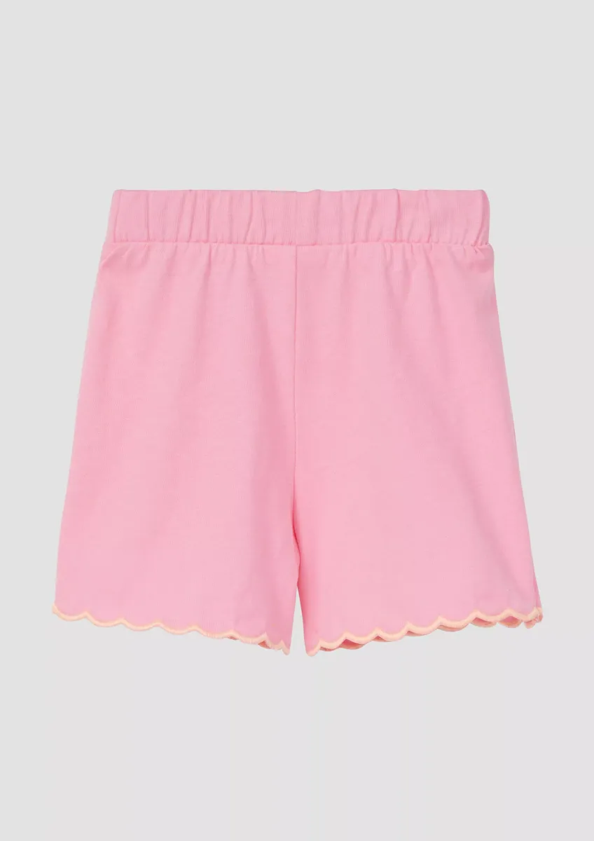 Baumwoll-Shorts mit Bogenkante und Elastikbund