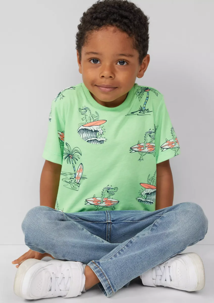 Baumwoll-T-Shirt mit All-over-Print