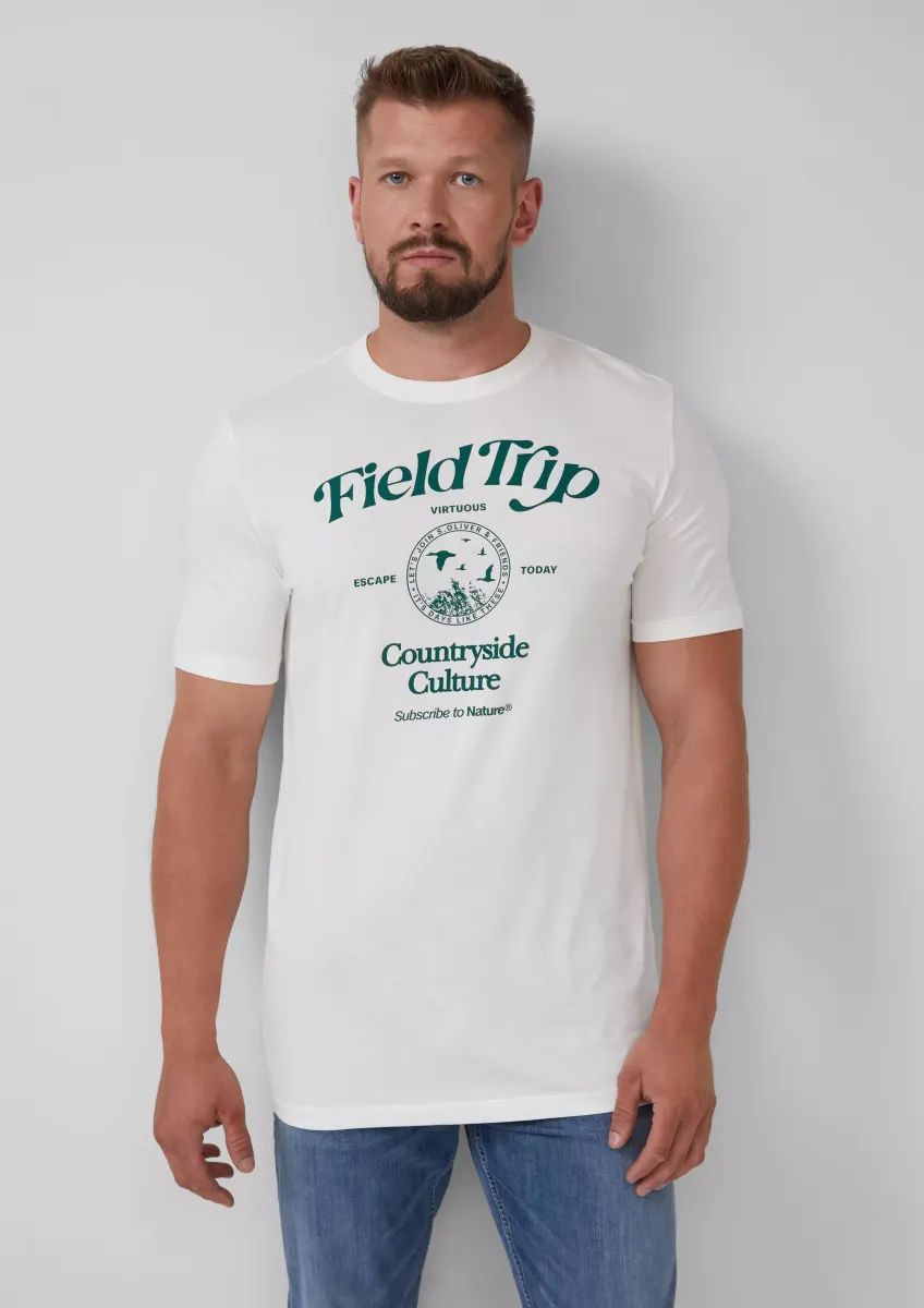 Baumwoll-T-Shirt mit Frontprint