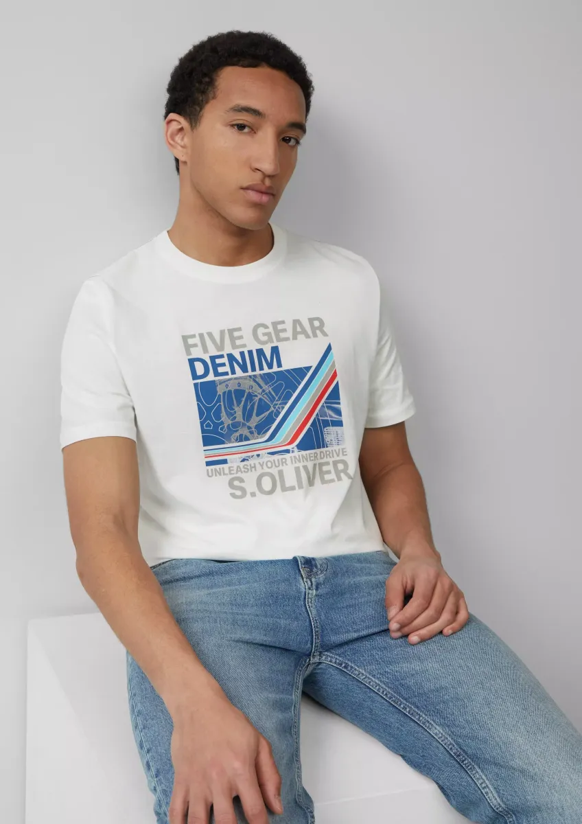 Baumwoll-T-Shirt mit Frontprint