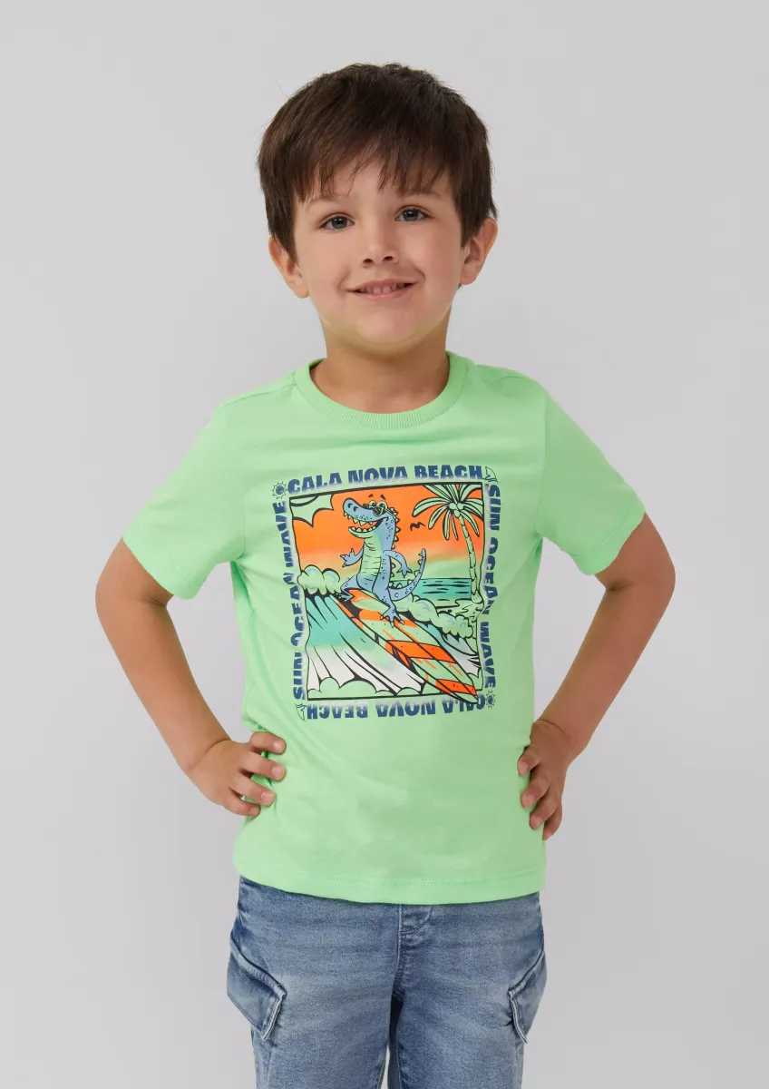 Baumwoll-T-Shirt mit Frontprint