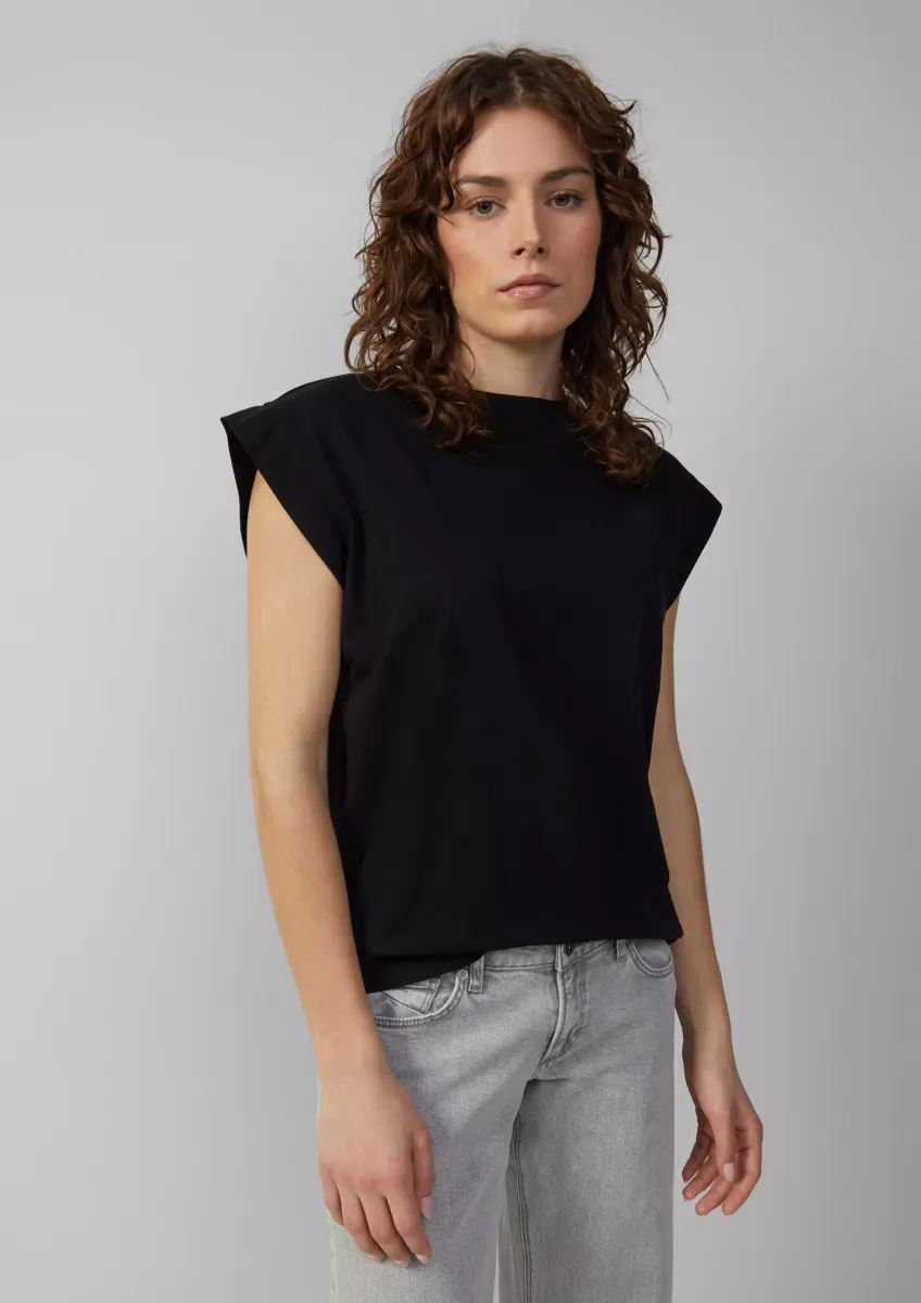 Baumwollshirt mit überschnittenen Schultern