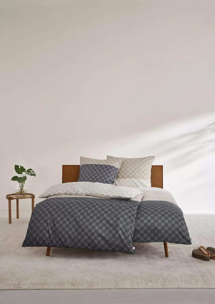 Bettwäsche-Set mit Colour Blocking und Karos