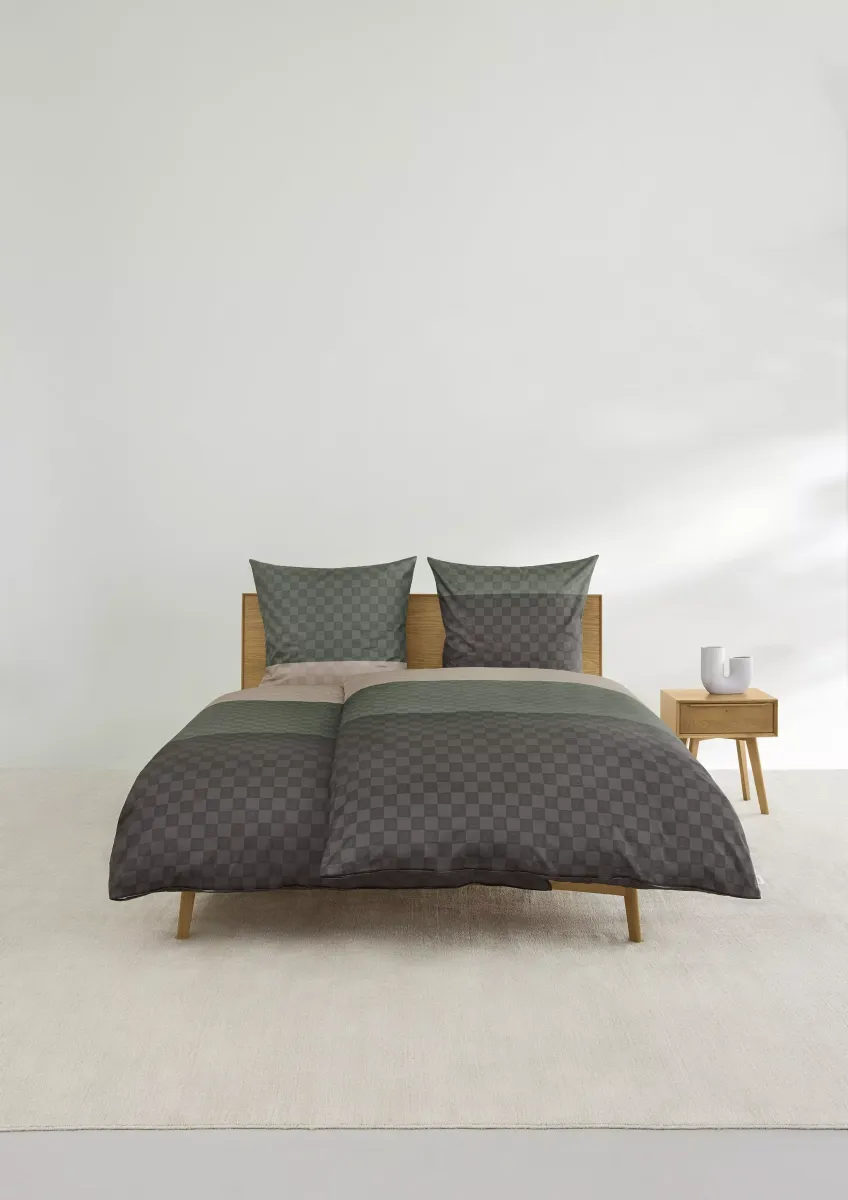 Bettwäsche-Set mit Colour Blocking und Karos