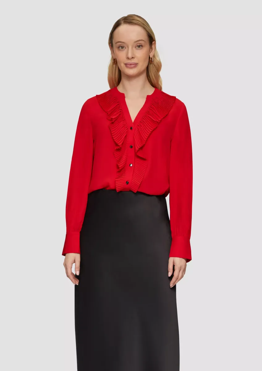 Bluse mit plissierten Volants