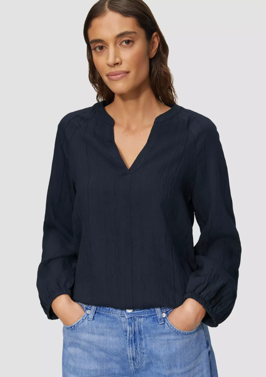 Bluse mit Strukturstreifen