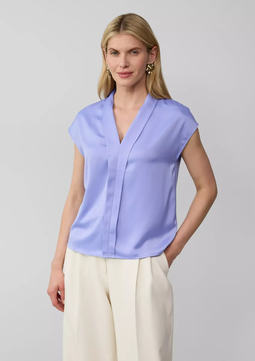 Blusenshirt aus Viskose mit V-Ausschnitt