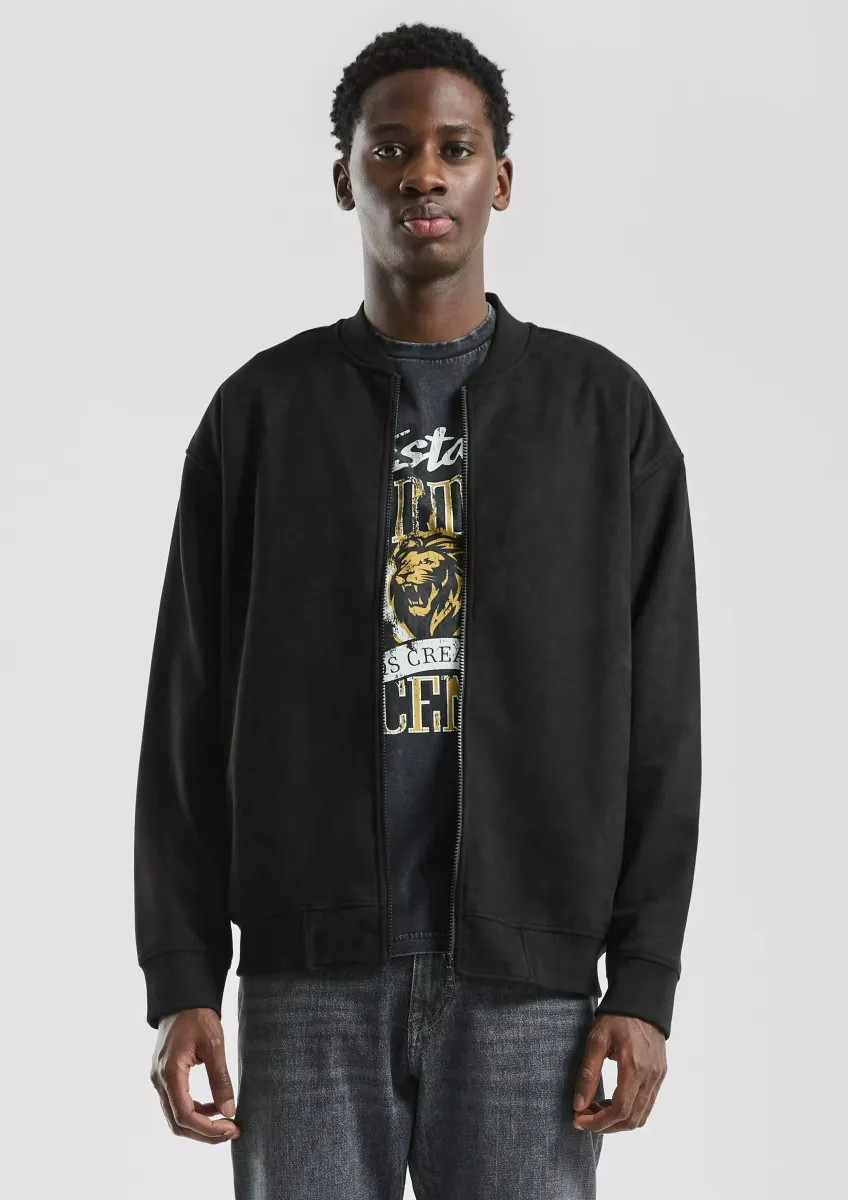 Bomberjacke in Veloursoptik