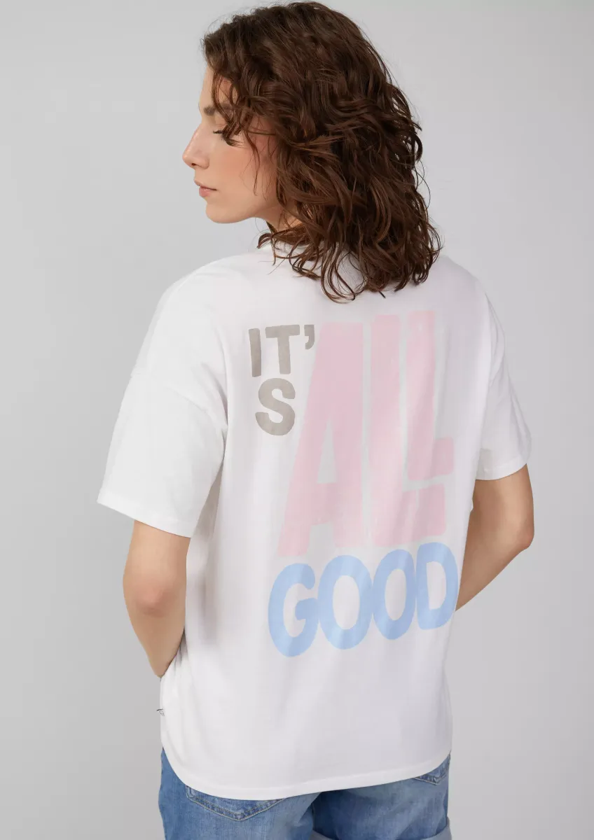 Boyfriend-Shirt mit Front- und Backprint