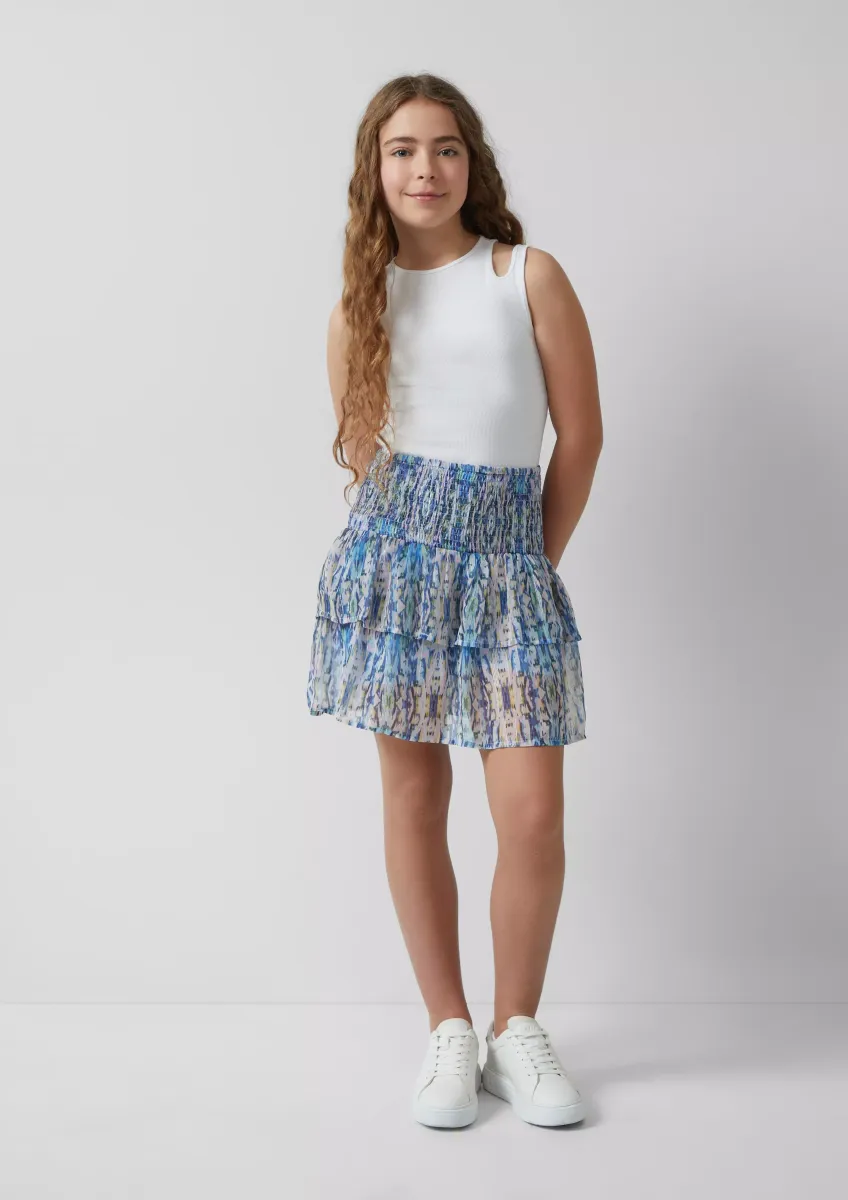 Chiffon-Rock mit Glitzergarn und integrierter Hose