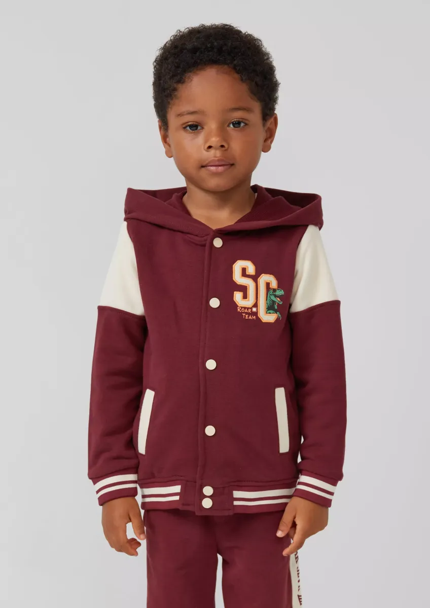 College-Jacke mit Applikation und Kapuze