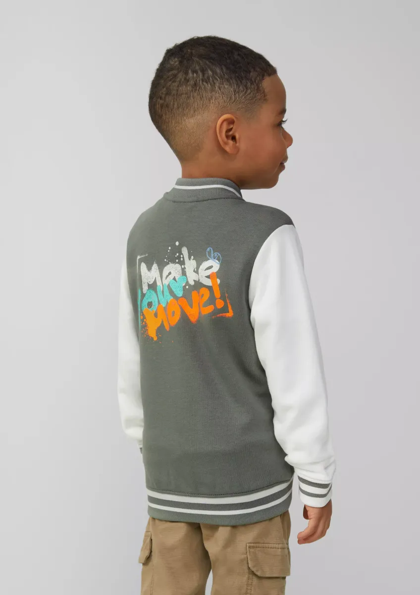 Collegejacke mit Colour-Blocking und Print