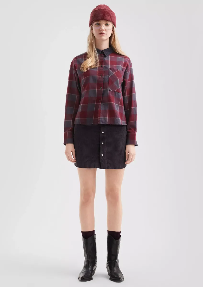 Cord-Minirock mit Knopfleiste