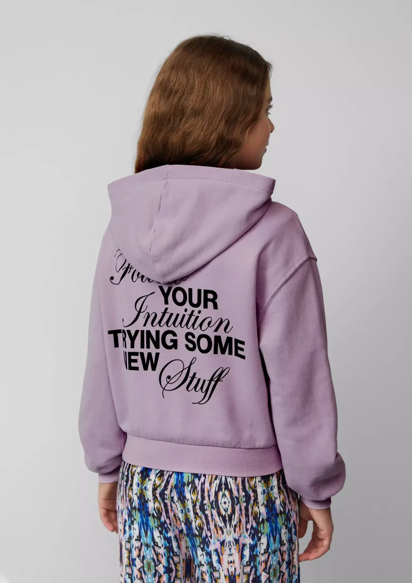 Cropped Oversized Sweatshirt mit Rückenprint und Wascheffekt