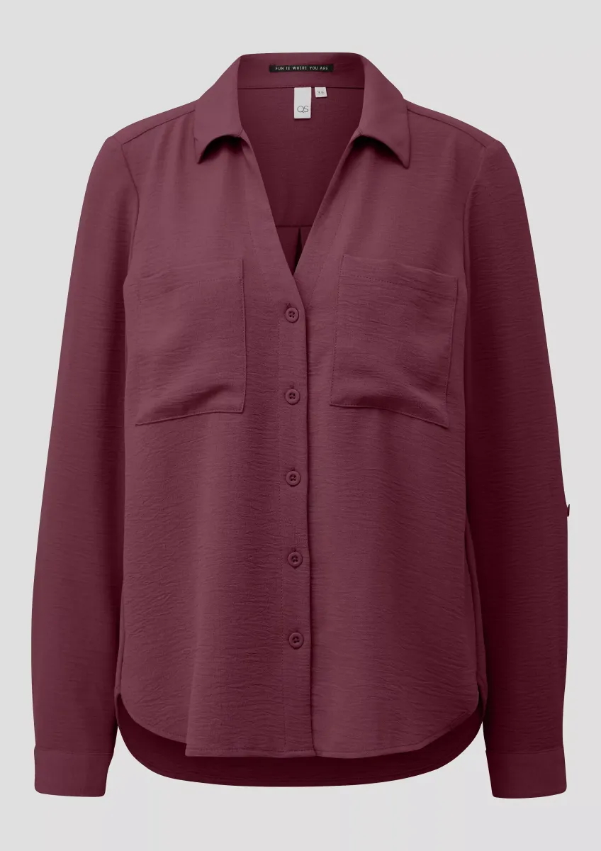 Crêpebluse mit Turn-up-Ärmel