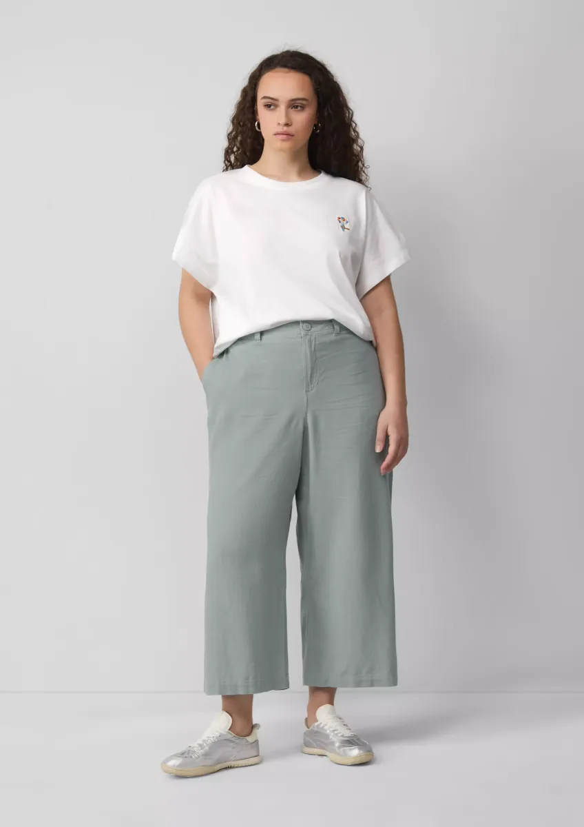 Culotte aus Leinenmix
