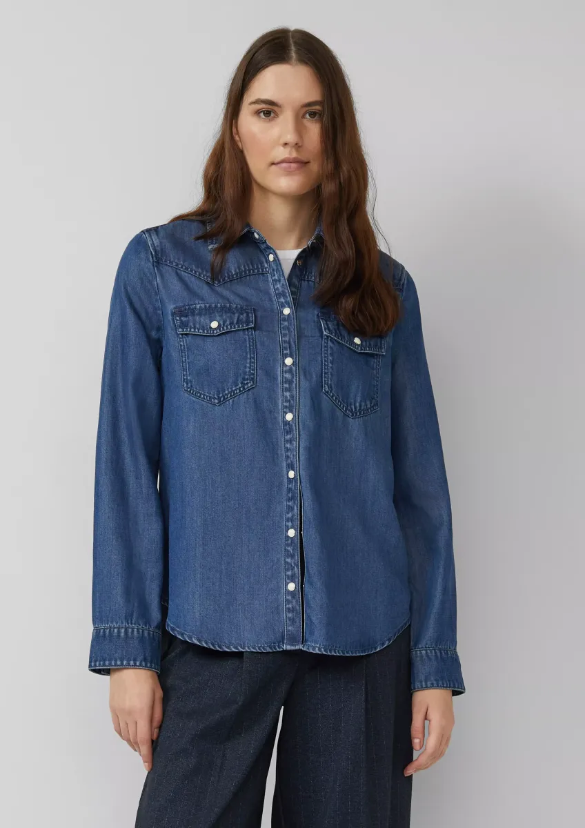 Denimshirt mit seidigem Touch