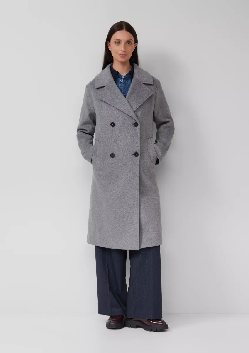 Doppelreihiger Mantel mit Reverskragen